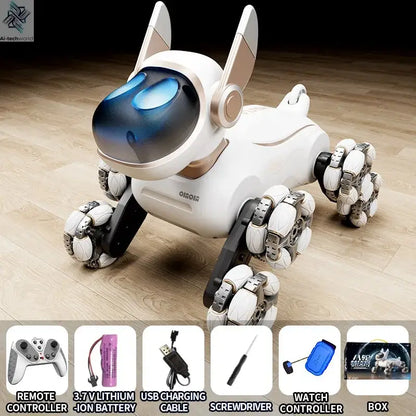 2025 NEW DWI Eight Wheeled Stunt Dog 2.4G Remote Control Intelligent Swing Arm Drift Robot Dog Climbing Car Children's Gift Toy Ai-TechWorld 