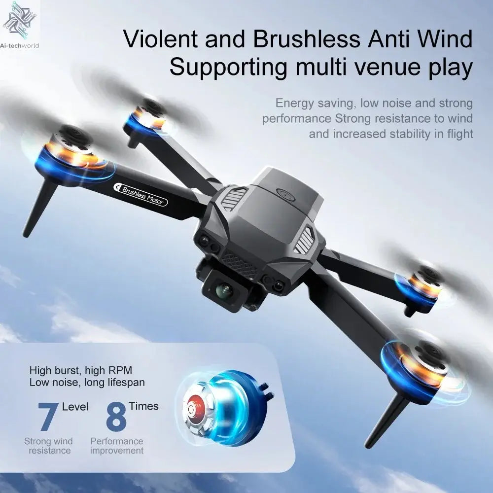 2025 NEW F198 Mini Drone 4k Profesional HD Camera Obstacle Avoidance Aerial Photography Brushless Motor Foldable Quadcopter Toys Ai-TechWorld 