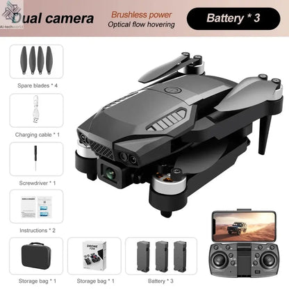 2025 NEW F198 Mini Drone 4k Profesional HD Camera Obstacle Avoidance Aerial Photography Brushless Motor Foldable Quadcopter Toys Ai-TechWorld 