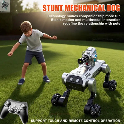 2025 New 2.4G Remote Control Robot Dog with Singing Dancing Follow Mode 360° Rotating launching Cannon Puppy Toys Gifts For Kid Ai-TechWorld 