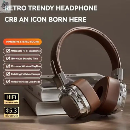 2025 New 5.3 Foldable Wireless Bluetooth Headsets Headset Gamer Choice Retro Over Ear Headphones DJ Stereo Sounds Bluetooth - Ai-TechWorld