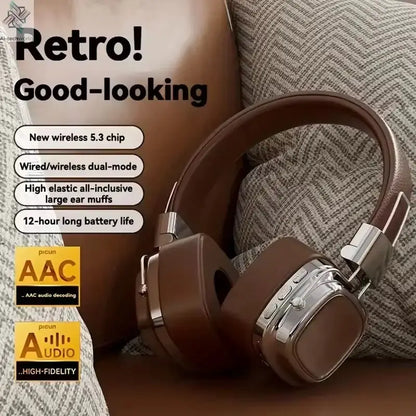 2025 New 5.3 Foldable Wireless Bluetooth Headsets Headset Gamer Choice Retro Over Ear Headphones DJ Stereo Sounds Bluetooth - Ai-TechWorld