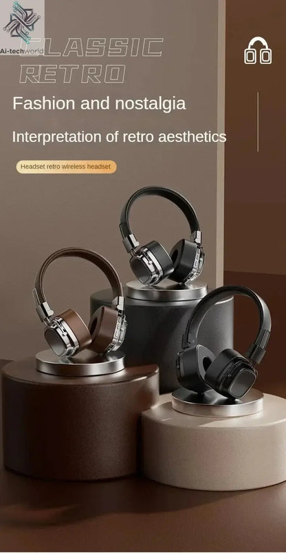 2025 New 5.3 Foldable Wireless Bluetooth Headsets Headset Gamer Choice Retro Over Ear Headphones DJ Stereo Sounds Bluetooth - Ai-TechWorld