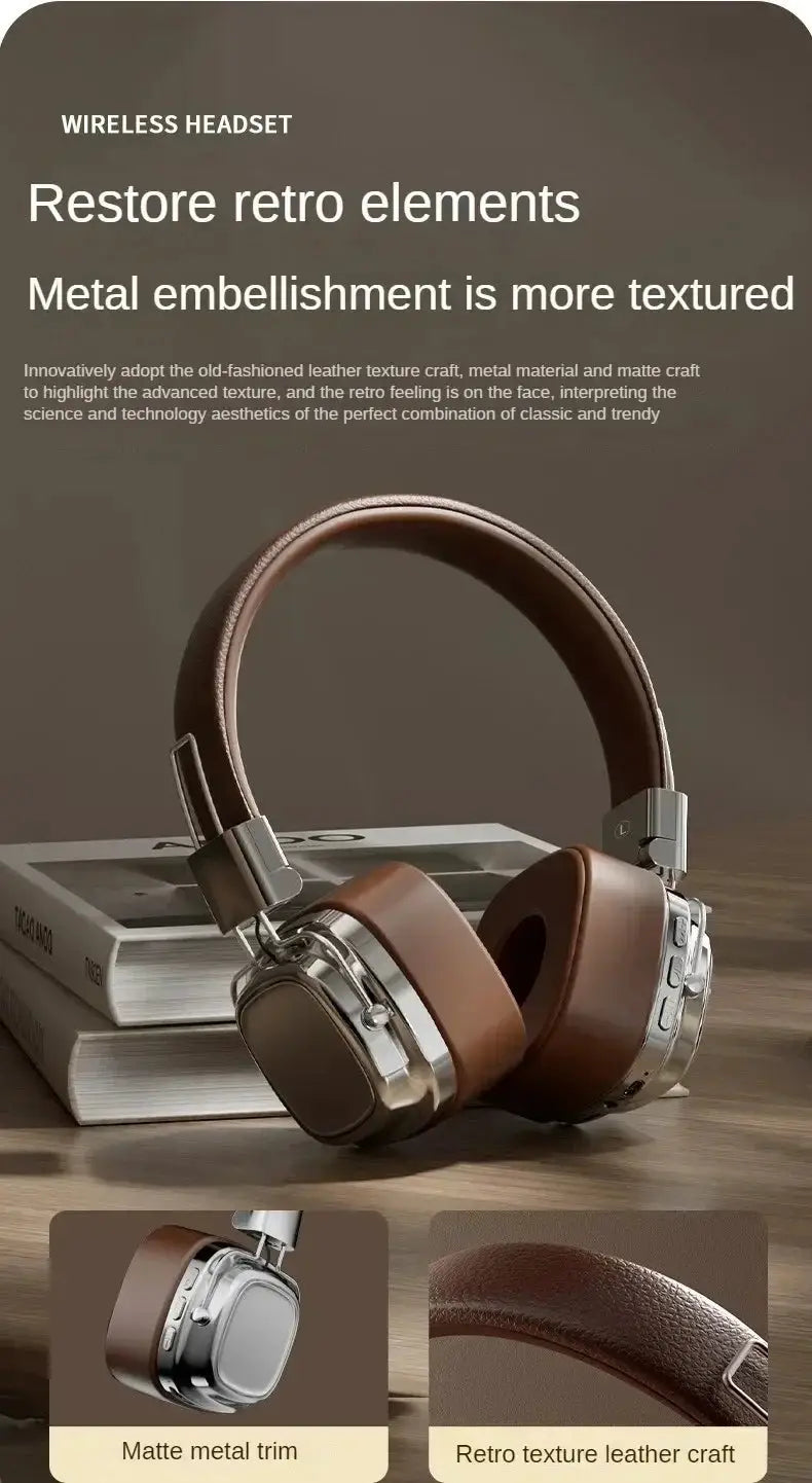 2025 New 5.3 Foldable Wireless Bluetooth Headsets Headset Gamer Choice Retro Over Ear Headphones DJ Stereo Sounds Bluetooth - Ai-TechWorld