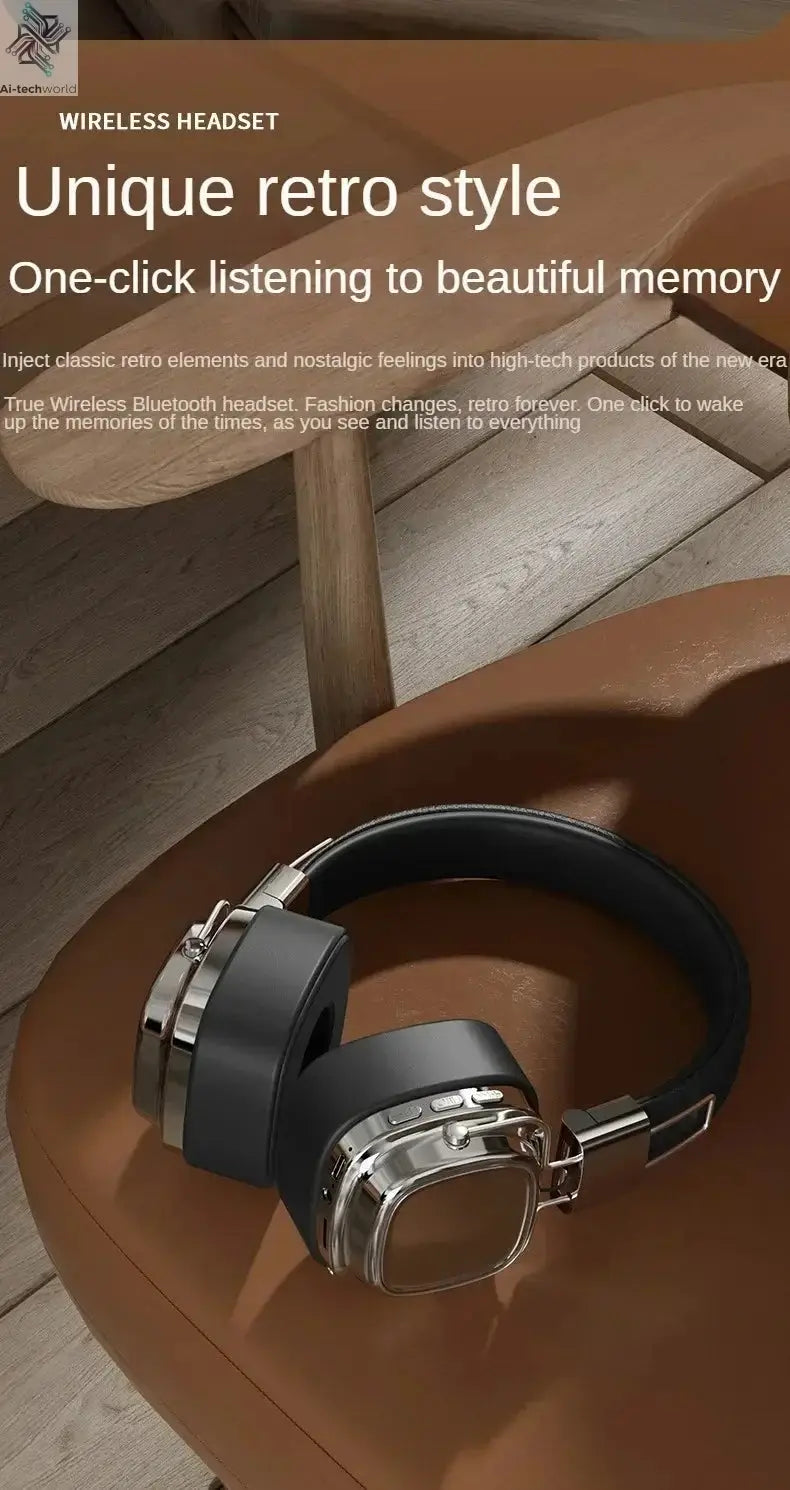2025 New 5.3 Foldable Wireless Bluetooth Headsets Headset Gamer Choice Retro Over Ear Headphones DJ Stereo Sounds Bluetooth - Ai-TechWorld