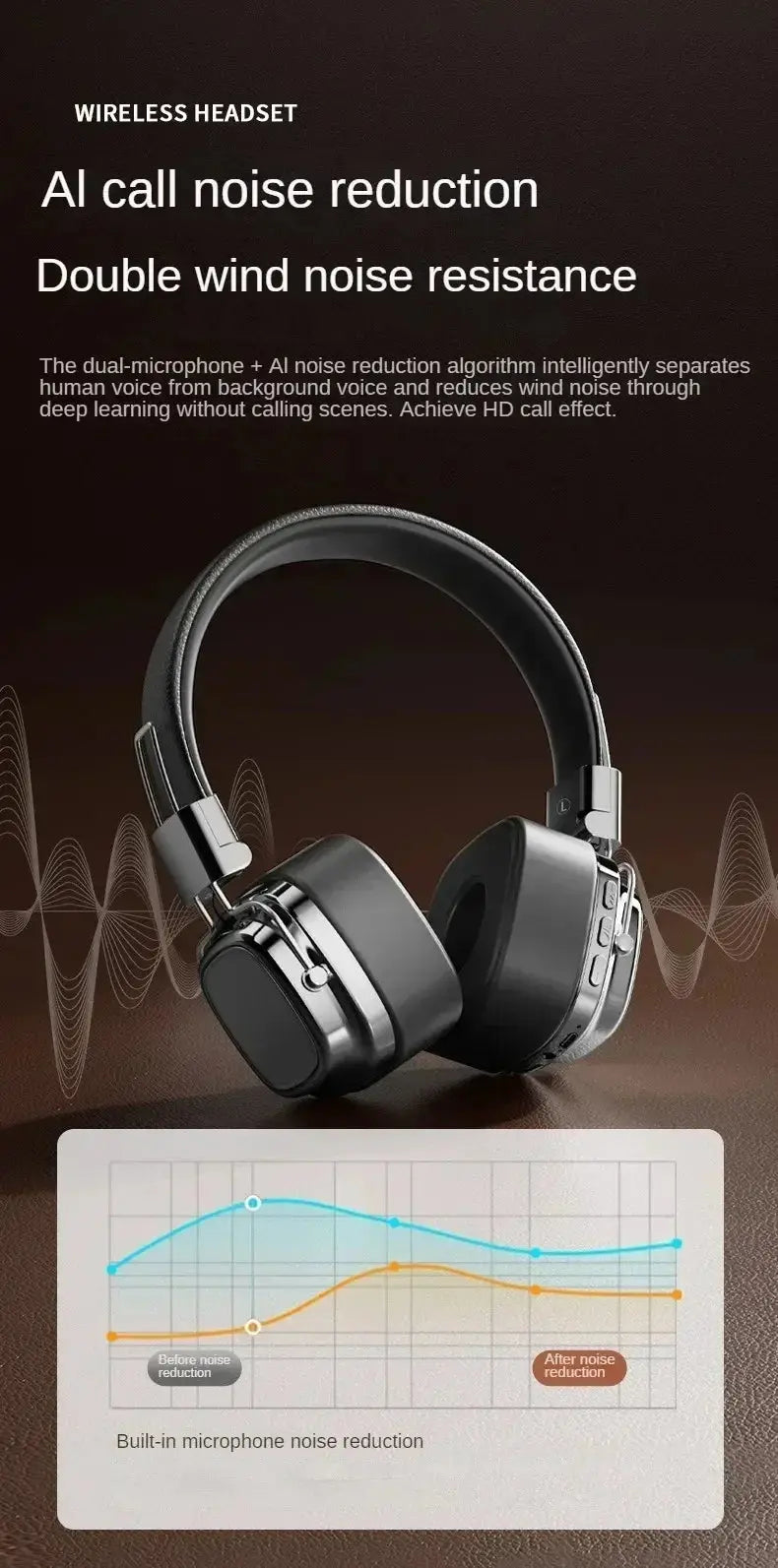 2025 New 5.3 Foldable Wireless Bluetooth Headsets Headset Gamer Choice Retro Over Ear Headphones DJ Stereo Sounds Bluetooth - Ai-TechWorld