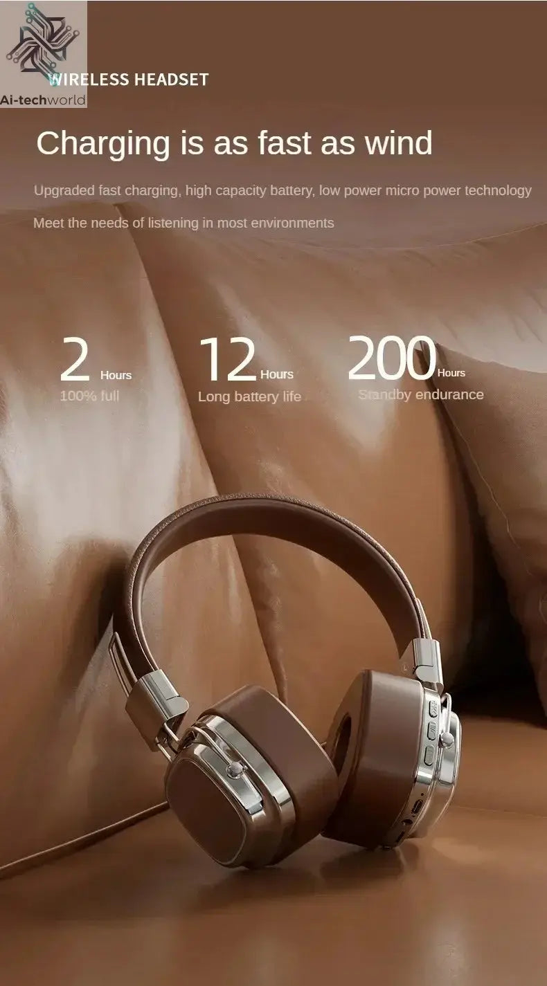2025 New 5.3 Foldable Wireless Bluetooth Headsets Headset Gamer Choice Retro Over Ear Headphones DJ Stereo Sounds Bluetooth - Ai-TechWorld