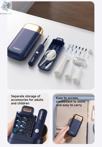 2025 New Bebird Earsight Plus I35R Ear Wax Removal Tool Camera Cleaner Kit- HD Wireless Flexible Otoscope, Pain-Free Ear Tweezer Ai-TechWorld 