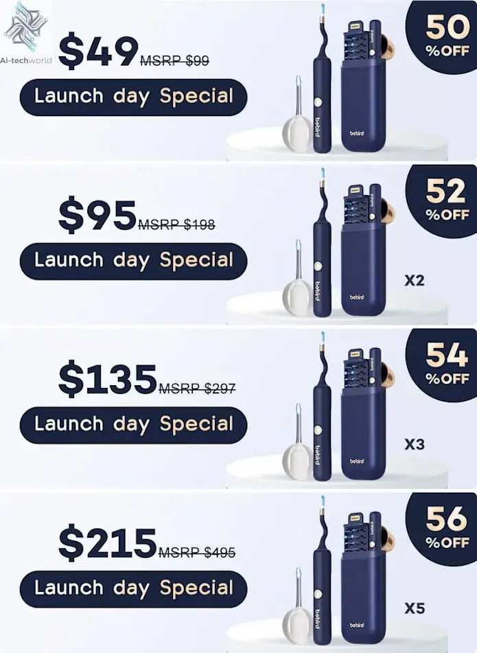 2025 New Bebird Earsight Plus I35R Ear Wax Removal Tool Camera Cleaner Kit- HD Wireless Flexible Otoscope, Pain-Free Ear Tweezer Ai-TechWorld 
