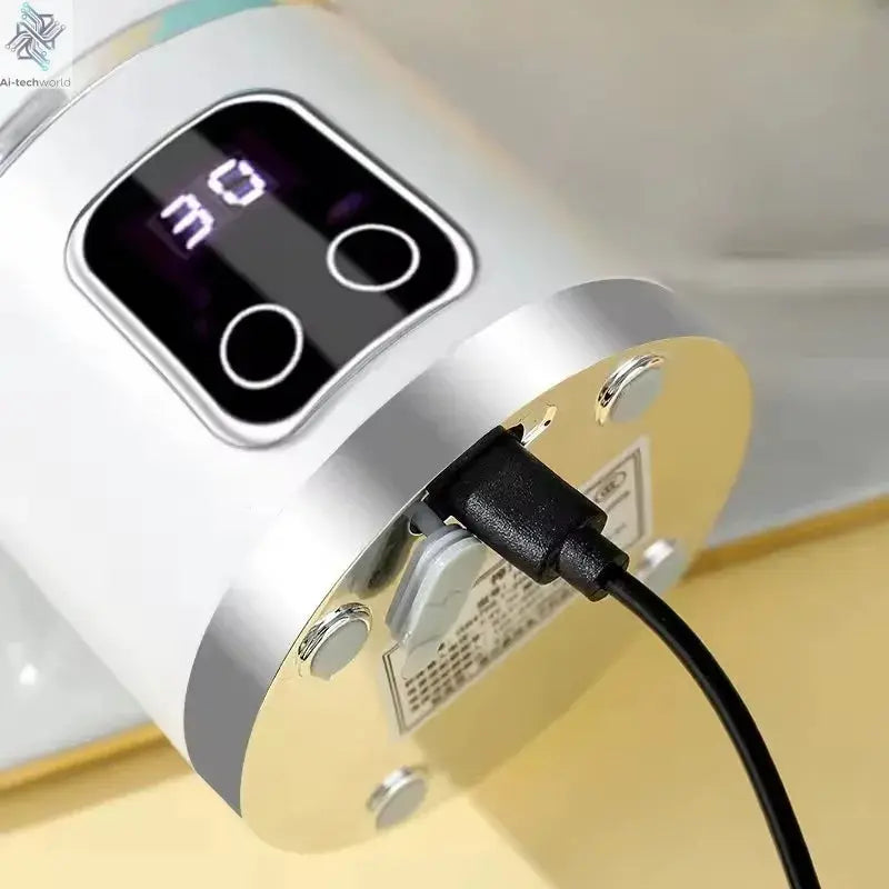 2025 New Household Charging MINI Crushed Ice Electric Juicer Powerful Motor 450ML Large Capacity Digital Display Juice Cup Ai-TechWorld 
