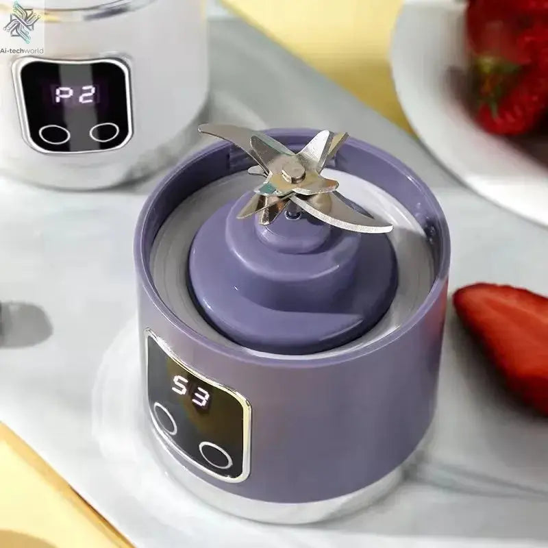 2025 New Household Charging MINI Crushed Ice Electric Juicer Powerful Motor 450ML Large Capacity Digital Display Juice Cup - Ai-TechWorld