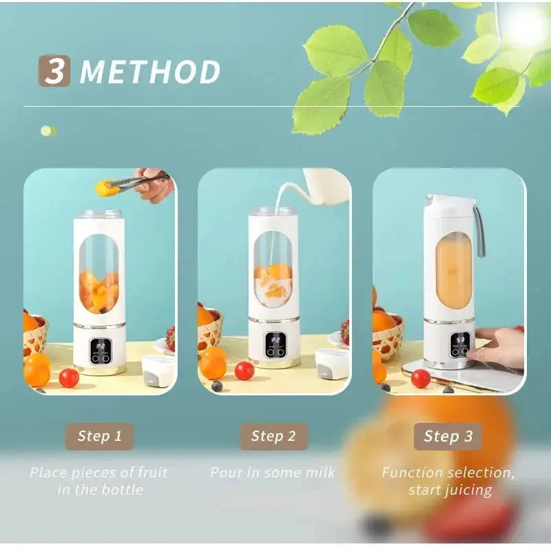 2025 New Household Charging MINI Crushed Ice Electric Juicer Powerful Motor 450ML Large Capacity Digital Display Juice Cup - Ai-TechWorld