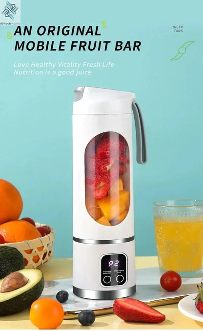 2025 New Household Charging MINI Crushed Ice Electric Juicer Powerful Motor 450ML Large Capacity Digital Display Juice Cup - Ai-TechWorld