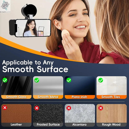 2025 New Model 360-Degree Rotating Aluminum Alloy Magnetic Vacuum Suction Cup Car Phone Holder, Portable New Design Ai-TechWorld