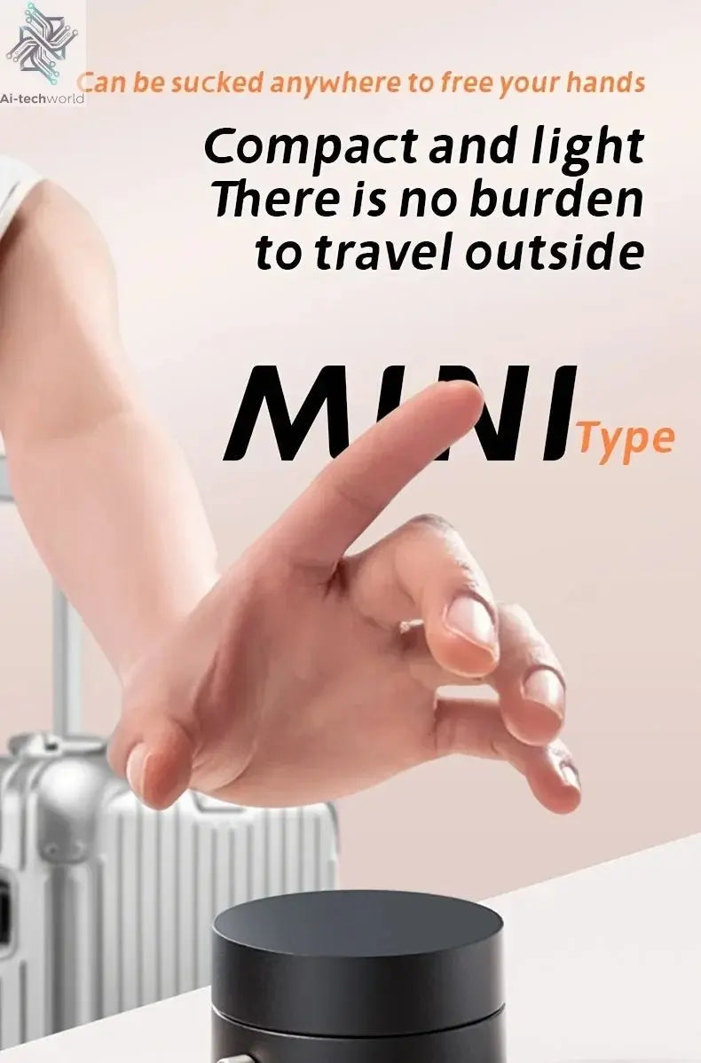 2025 New Model 360-Degree Rotating Aluminum Alloy Magnetic Vacuum Suction Cup Car Phone Holder, Portable New Design Ai-TechWorld