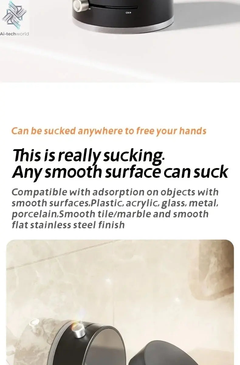 2025 New Model 360-Degree Rotating Aluminum Alloy Magnetic Vacuum Suction Cup Car Phone Holder, Portable New Design Ai-TechWorld