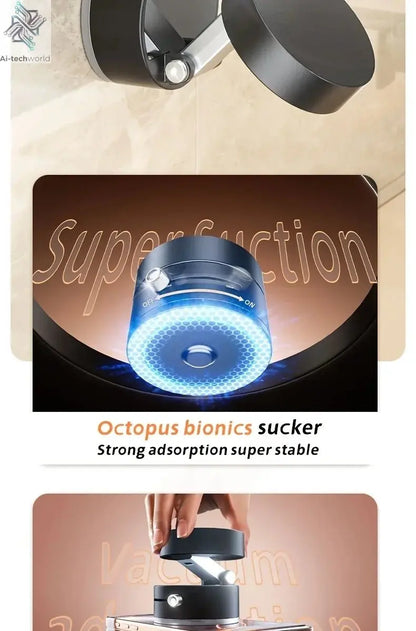 2025 New Model 360-Degree Rotating Aluminum Alloy Magnetic Vacuum Suction Cup Car Phone Holder, Portable New Design Ai-TechWorld