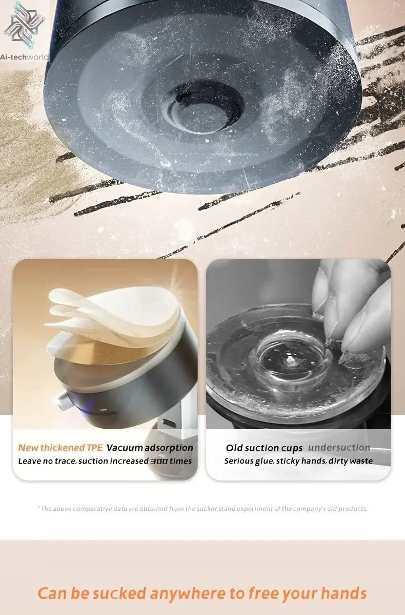 2025 New Model 360-Degree Rotating Aluminum Alloy Magnetic Vacuum Suction Cup Car Phone Holder, Portable New Design Ai-TechWorld