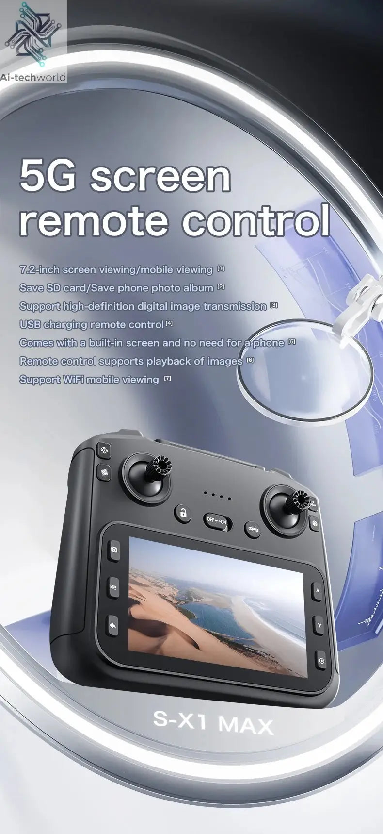 2025 New S-X1 Drone With 8K HD Camera 3-Axis Gimbal 5G GPS Anti-Shake Brushless Quadcopter For Aerial Photography And Video Gift Ai-TechWorld 
