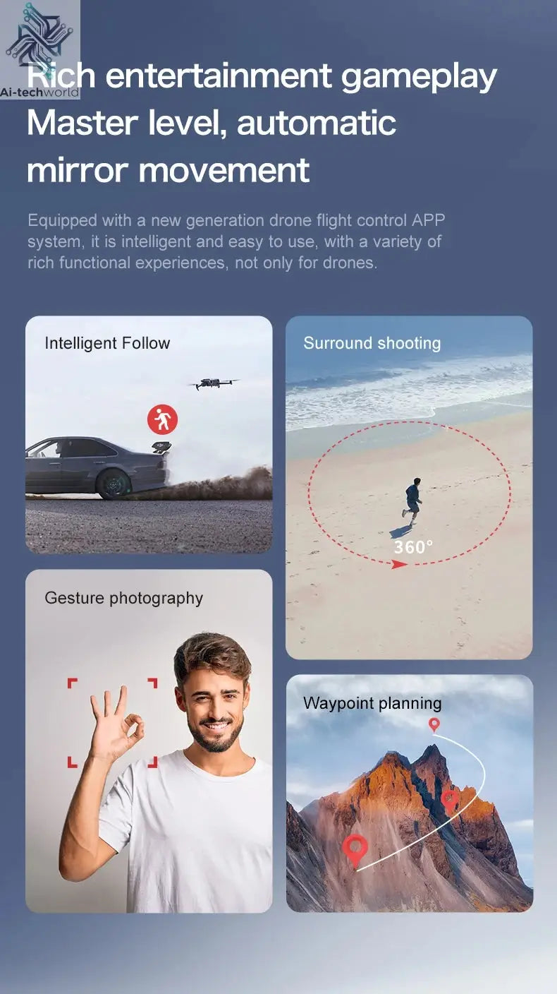 2025 New S-X1 Drone With 8K HD Camera 3-Axis Gimbal 5G GPS Anti-Shake Brushless Quadcopter For Aerial Photography And Video Gift Ai-TechWorld 