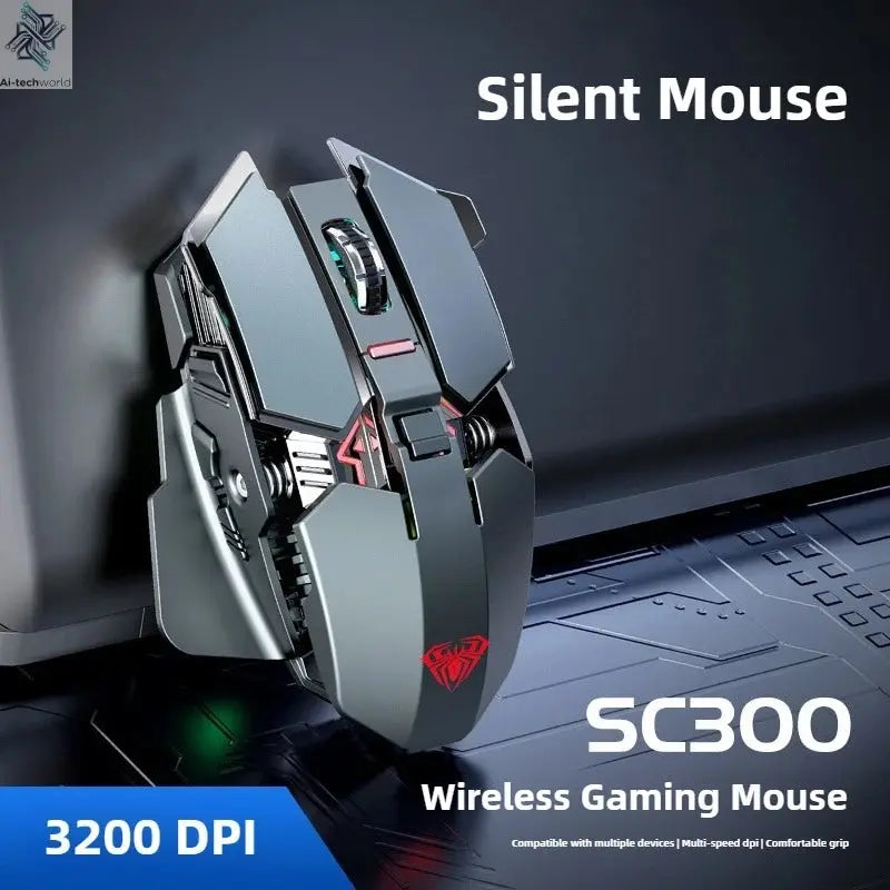 2025 New SC300 Wireless 2.4G Gaming Mouse RGB 3200dpi Rechargeable Silent Mechanical E-sports Mouse for Desktop Computer Laptop Ai-TechWorld 