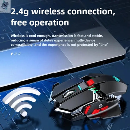 2025 New SC300 Wireless 2.4G Gaming Mouse RGB 3200dpi Rechargeable Silent Mechanical E-sports Mouse for Desktop Computer Laptop Ai-TechWorld 