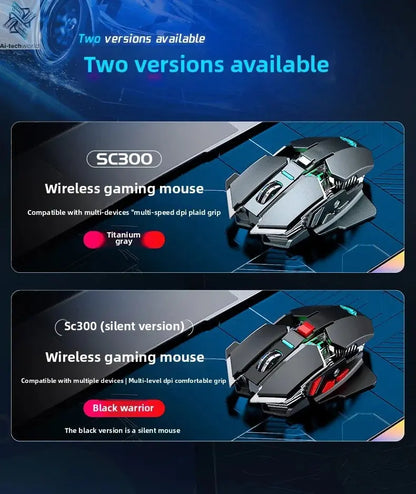 2025 New SC300 Wireless 2.4G Gaming Mouse RGB 3200dpi Rechargeable Silent Mechanical E-sports Mouse for Desktop Computer Laptop Ai-TechWorld 
