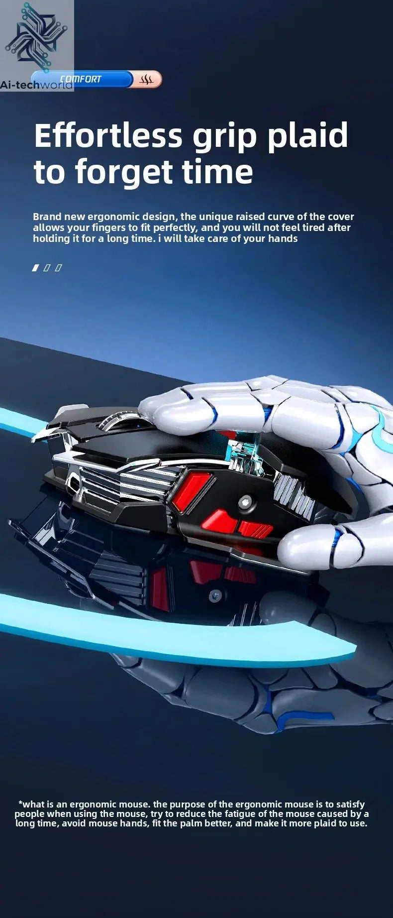 2025 New SC300 Wireless 2.4G Gaming Mouse RGB 3200dpi Rechargeable Silent Mechanical E-sports Mouse for Desktop Computer Laptop Ai-TechWorld 