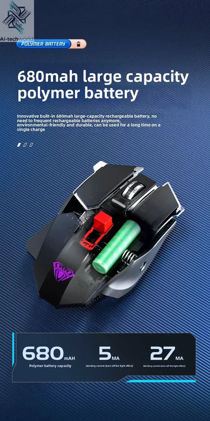 2025 New SC300 Wireless 2.4G Gaming Mouse RGB 3200dpi Rechargeable Silent Mechanical E-sports Mouse for Desktop Computer Laptop Ai-TechWorld 