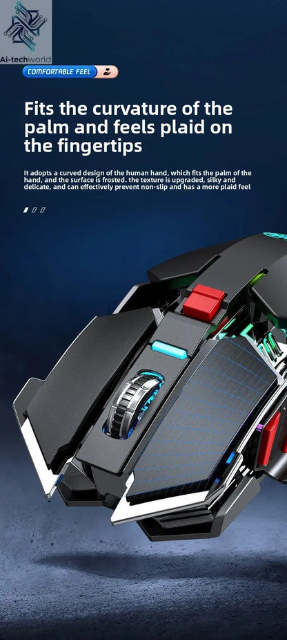 2025 New SC300 Wireless 2.4G Gaming Mouse RGB 3200dpi Rechargeable Silent Mechanical E-sports Mouse for Desktop Computer Laptop Ai-TechWorld 