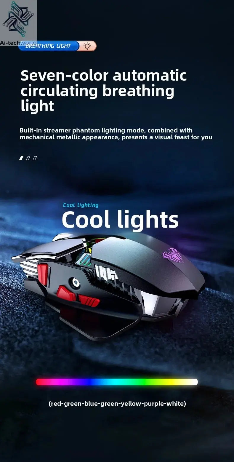 2025 New SC300 Wireless 2.4G Gaming Mouse RGB 3200dpi Rechargeable Silent Mechanical E-sports Mouse for Desktop Computer Laptop Ai-TechWorld 