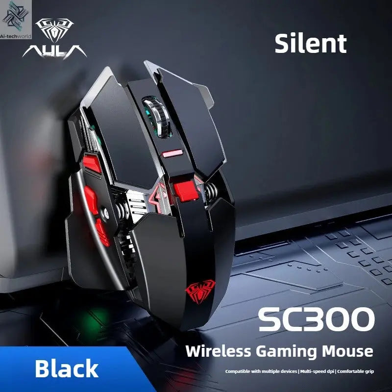2025 New SC300 Wireless 2.4G Gaming Mouse RGB 3200dpi Rechargeable Silent Mechanical E-sports Mouse for Desktop Computer Laptop Ai-TechWorld 