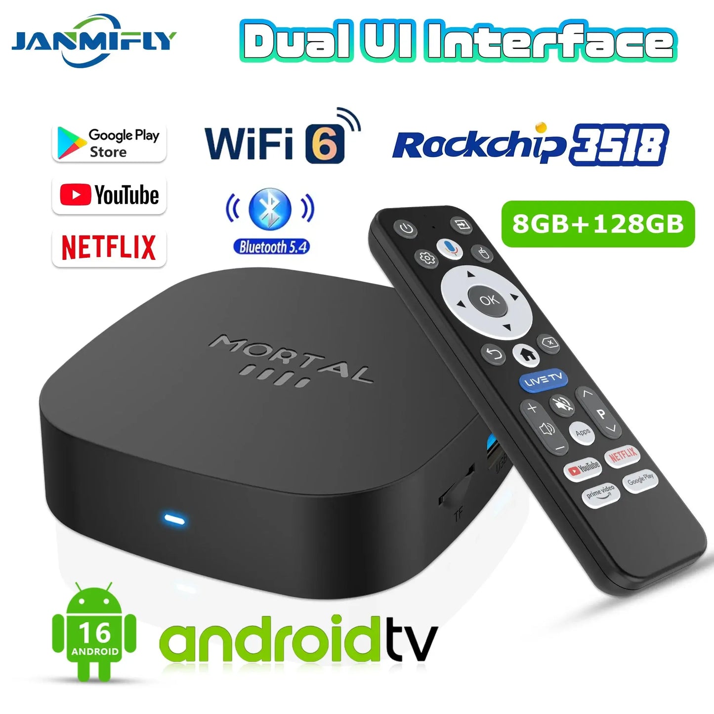 2025 New T1+ 8K HD TV Box Android 16.0 RK3518 Quad Core 8GB RAM 128GB ROM Dual Wifi 2.4G/5.8G Home Theater Media Player - Ai-TechWorld