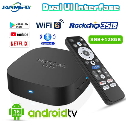 2025 New T1+ 8K HD TV Box Android 16.0 RK3518 Quad Core 8GB RAM 128GB ROM Dual Wifi 2.4G/5.8G Home Theater Media Player - Ai-TechWorld