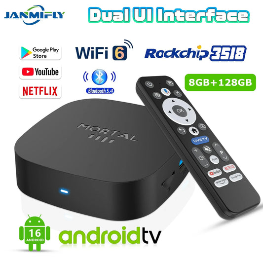 2025 New T1+ 8K HD TV Box Android 16.0 RK3518 Quad Core 8GB RAM 128GB ROM Dual Wifi 2.4G/5.8G Home Theater Media Player - Ai-TechWorld