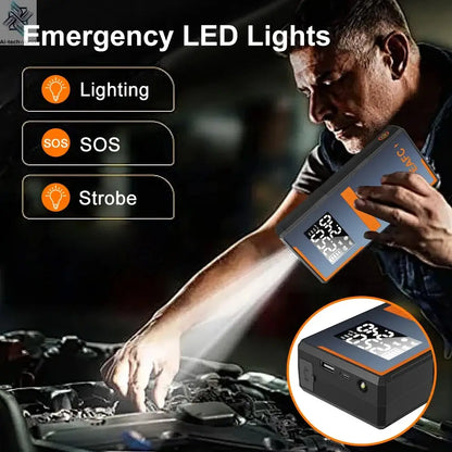 2025 Newest All-in-One Car Emergency Jump Starter & Air Pump 1200A Peak 150PSI Tire Inflator with LED Light & Power Bank Ai-TechWorld 