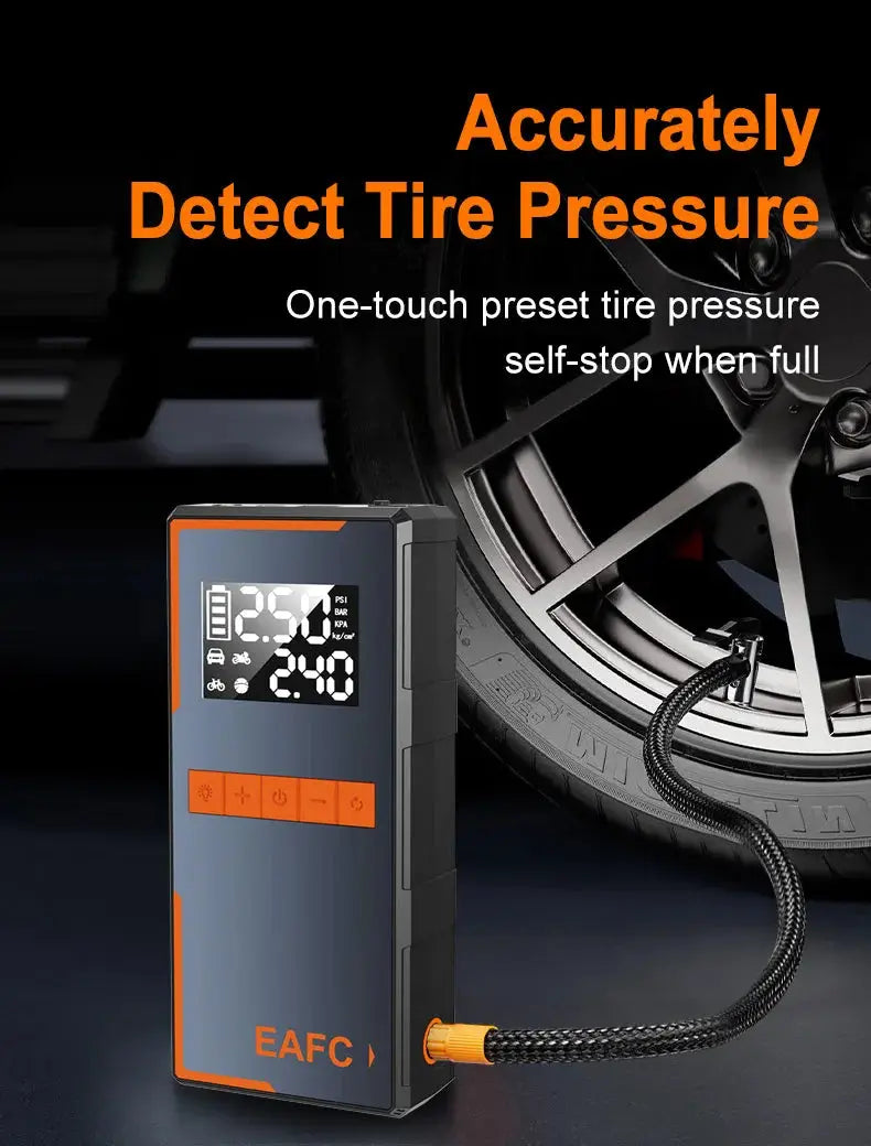2025 Newest All-in-One Car Emergency Jump Starter & Air Pump 1200A Peak 150PSI Tire Inflator with LED Light & Power Bank Ai-TechWorld 