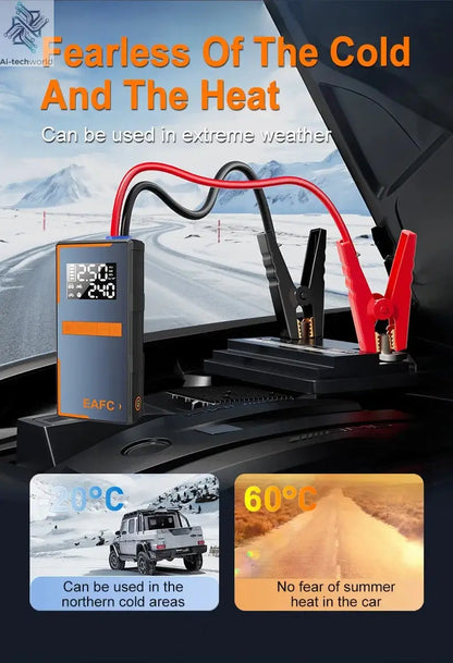 2025 Newest All-in-One Car Emergency Jump Starter & Air Pump 1200A Peak 150PSI Tire Inflator with LED Light & Power Bank Ai-TechWorld 