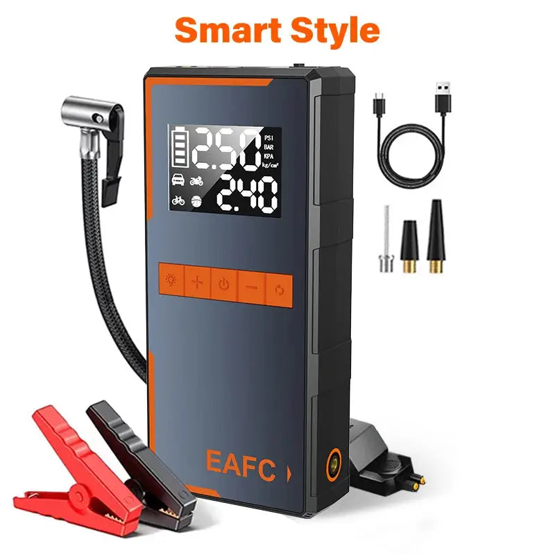2025 Newest All-in-One Car Emergency Jump Starter & Air Pump 1200A Peak 150PSI Tire Inflator with LED Light & Power Bank Ai-TechWorld 