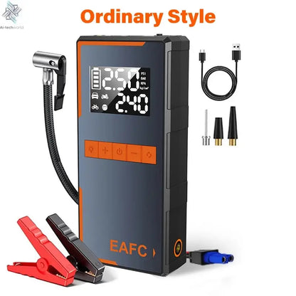 2025 Newest All-in-One Car Emergency Jump Starter & Air Pump 1200A Peak 150PSI Tire Inflator with LED Light & Power Bank Ai-TechWorld 