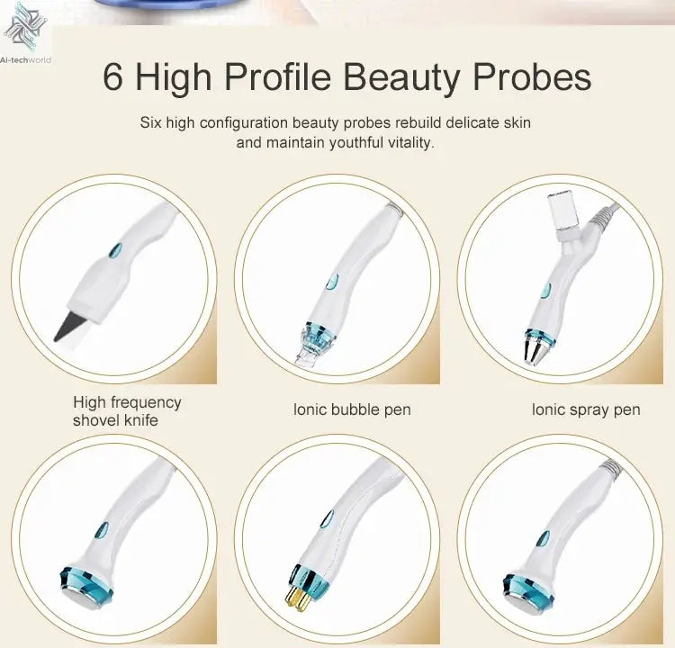 2025 Newest Profession 7 In 1 Smart Facial Cleansing Skin Analyze Deep Pore Vacuum Lift Anti-aging Beauty Machine Ice Blue Ai-TechWorld 