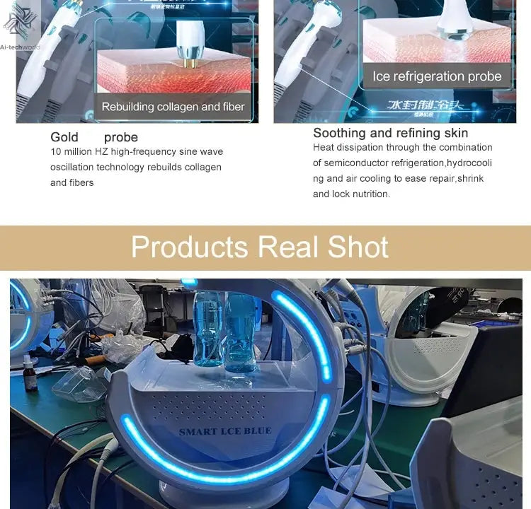 2025 Newest Profession 7 In 1 Smart Facial Cleansing Skin Analyze Deep Pore Vacuum Lift Anti-aging Beauty Machine Ice Blue Ai-TechWorld 