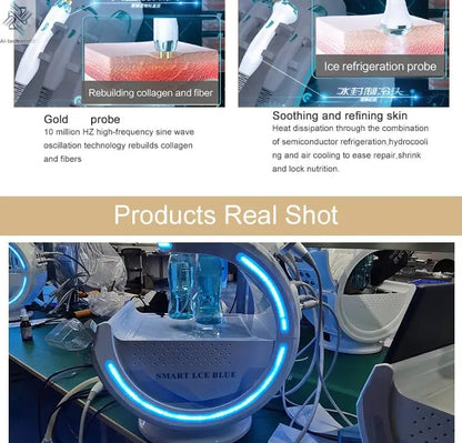 2025 Newest Profession 7 In 1 Smart Facial Cleansing Skin Analyze Deep Pore Vacuum Lift Anti-aging Beauty Machine Ice Blue Ai-TechWorld 