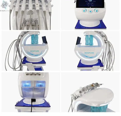 2025 Newest Profession 7 In 1 Smart Facial Cleansing Skin Analyze Deep Pore Vacuum Lift Anti-aging Beauty Machine Ice Blue Ai-TechWorld 