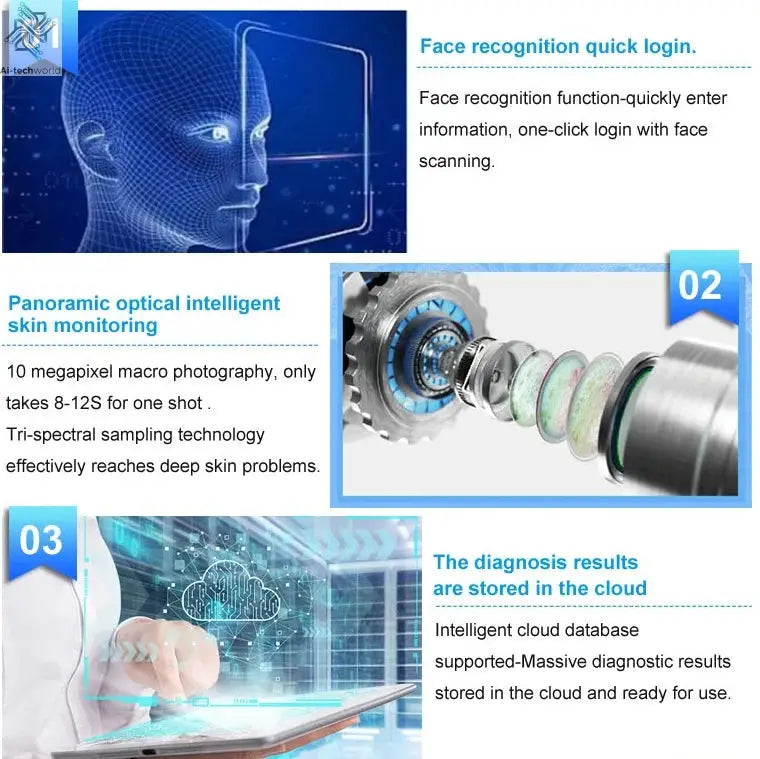2025 Newest Profession 7 In 1 Smart Facial Cleansing Skin Analyze Deep Pore Vacuum Lift Anti-aging Beauty Machine Ice Blue Ai-TechWorld 