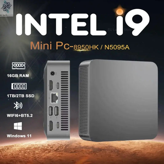 2025 Portable i9 Mini PC Computer Windows 11 Intel Core i9 8950HK 16GB 1TB Gaming Computer Dual-Band WiFi 6-Core Mini Desktop PC Ai-TechWorld 