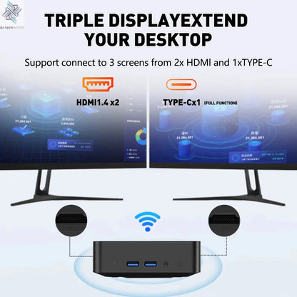 2025 Portable i9 Mini PC Computer Windows 11 Intel Core i9 8950HK 16GB 1TB Gaming Computer Dual-Band WiFi 6-Core Mini Desktop PC Ai-TechWorld 
