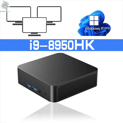2025 Portable i9 Mini PC Computer Windows 11 Intel Core i9 8950HK 16GB 1TB Gaming Computer Dual-Band WiFi 6-Core Mini Desktop PC Ai-TechWorld 
