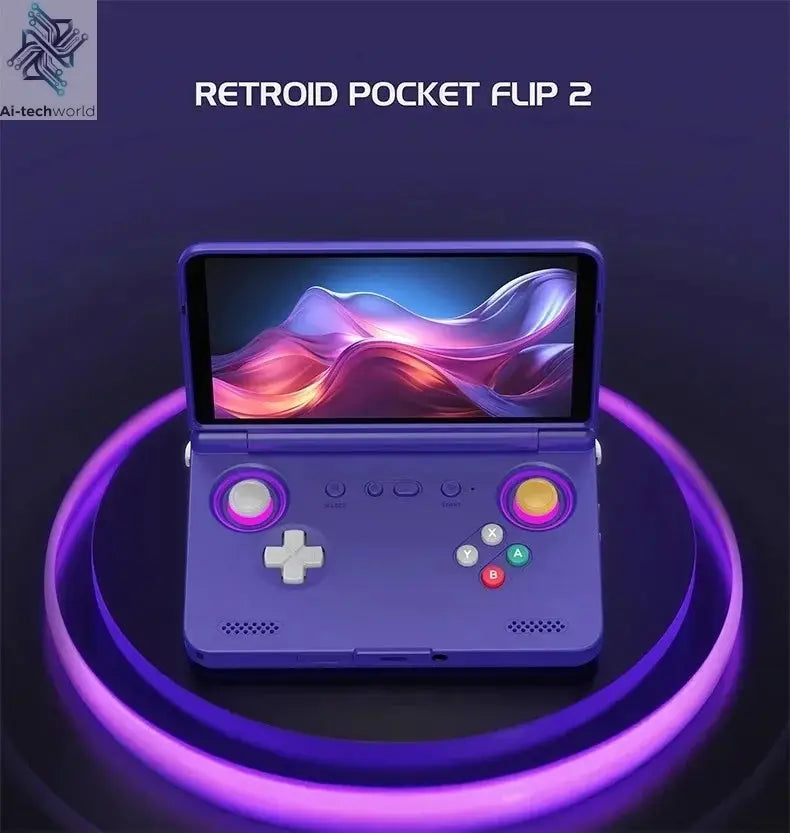 2025 Retroid Pocket Flip2 Retro Handheld Game Console Android13 5.5 Inch AMOLED Touch Screen Video Player Wifi Bluetooth PSP PS2 Ai-TechWorld 