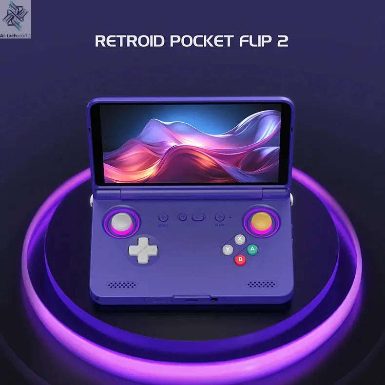2025 Retroid Pocket Flip2 Retro Handheld Game Console Android13 5.5 Inch AMOLED Touch Screen Video Player Wifi Bluetooth PSP PS2 Ai-TechWorld 